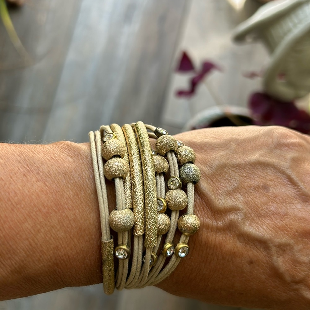 Vintage gj Gold and Rope Bracelet